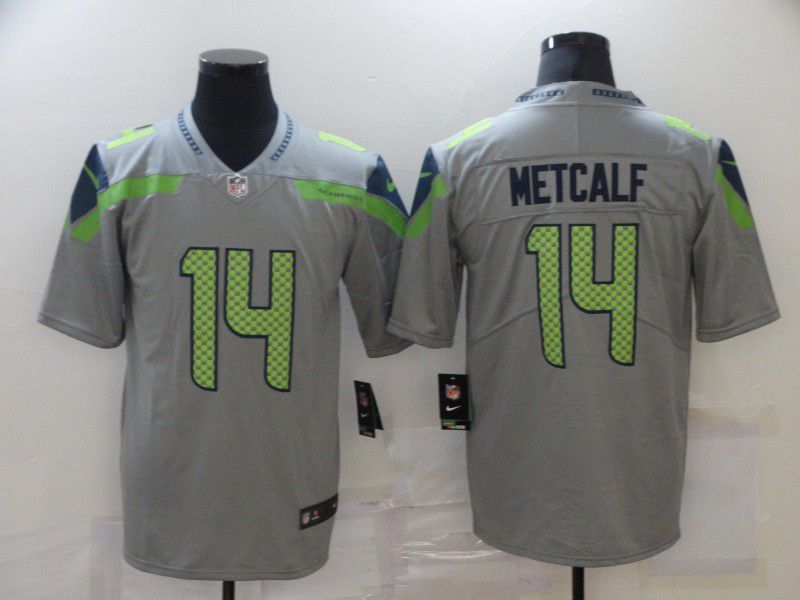 Men Seattle Seahawks #14 Metcalf Grey Nike Limited Vapor Untouchable NFL Jerseys->seattle seahawks->NFL Jersey